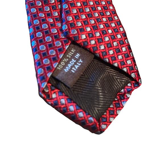 Joseph Abboud 100% Silk Made in Italy Red, Black and Gray Tie Formal Career Wear - Picture 7 of 11